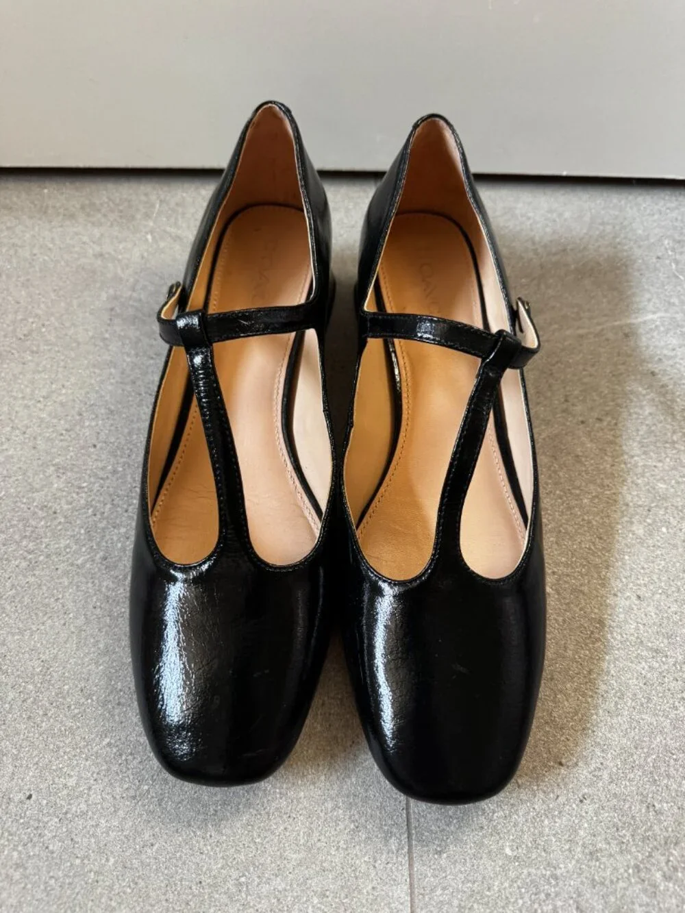 Coach Angelina t-strap patent leather black pumps